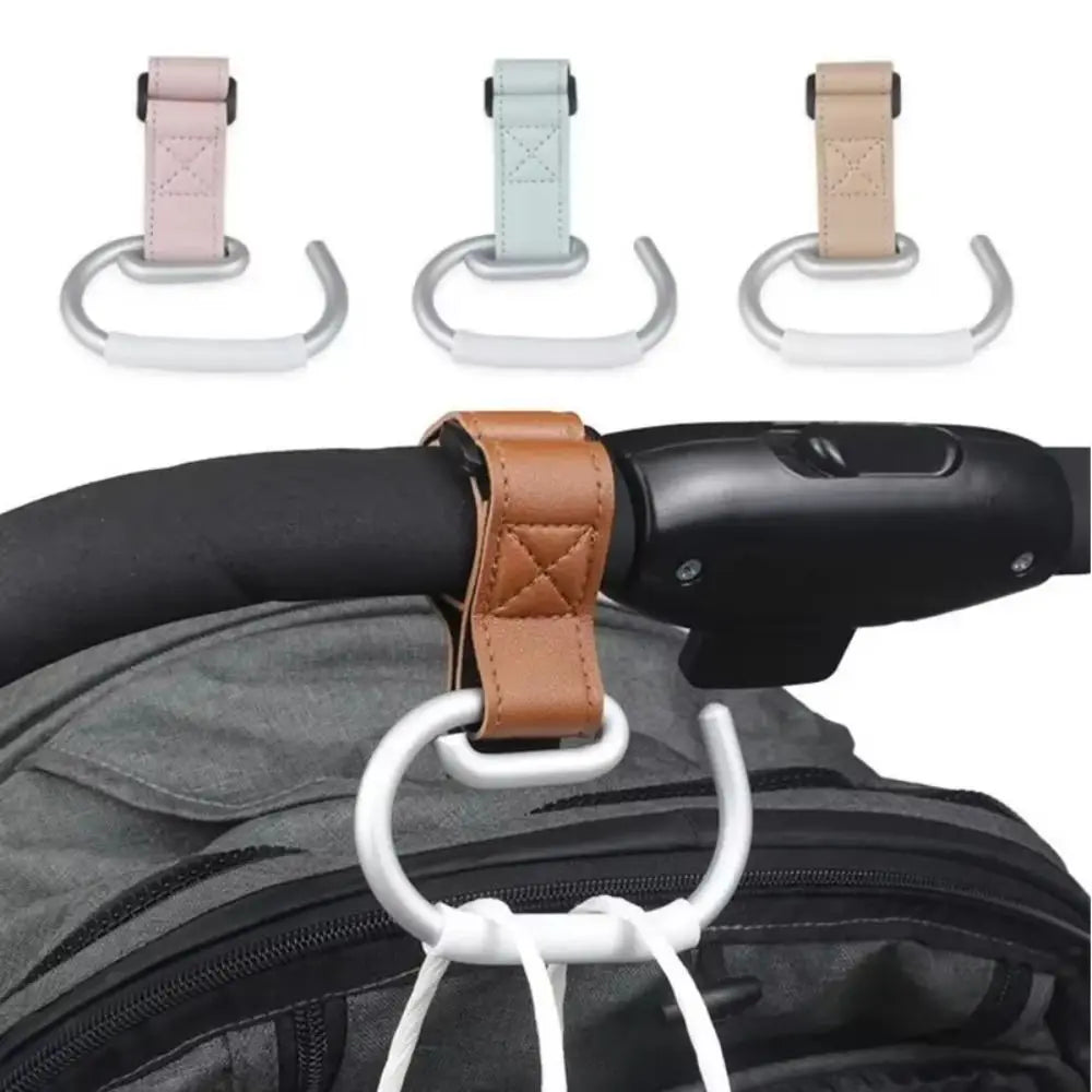 PU Baby Stroller Hooks Cart Organizer Solid Color Hanging Hook Cartoon Stroller Accessories Stroller Accessories Pram