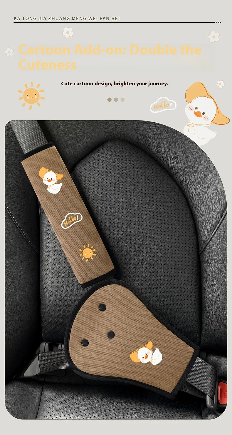 Kids Car Safety Belt Adjuster Anti-Pinch Neck Great Belly Protector Car Seat Accessories Cartoon Car Seat Belt Protectors