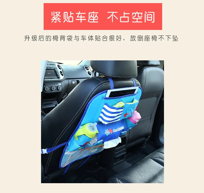 Creative Baby Cartoon Car Seat Back Organizer Kids Toys Travel Protector Cover Automobile Interior Accessories Hang Storage Bag