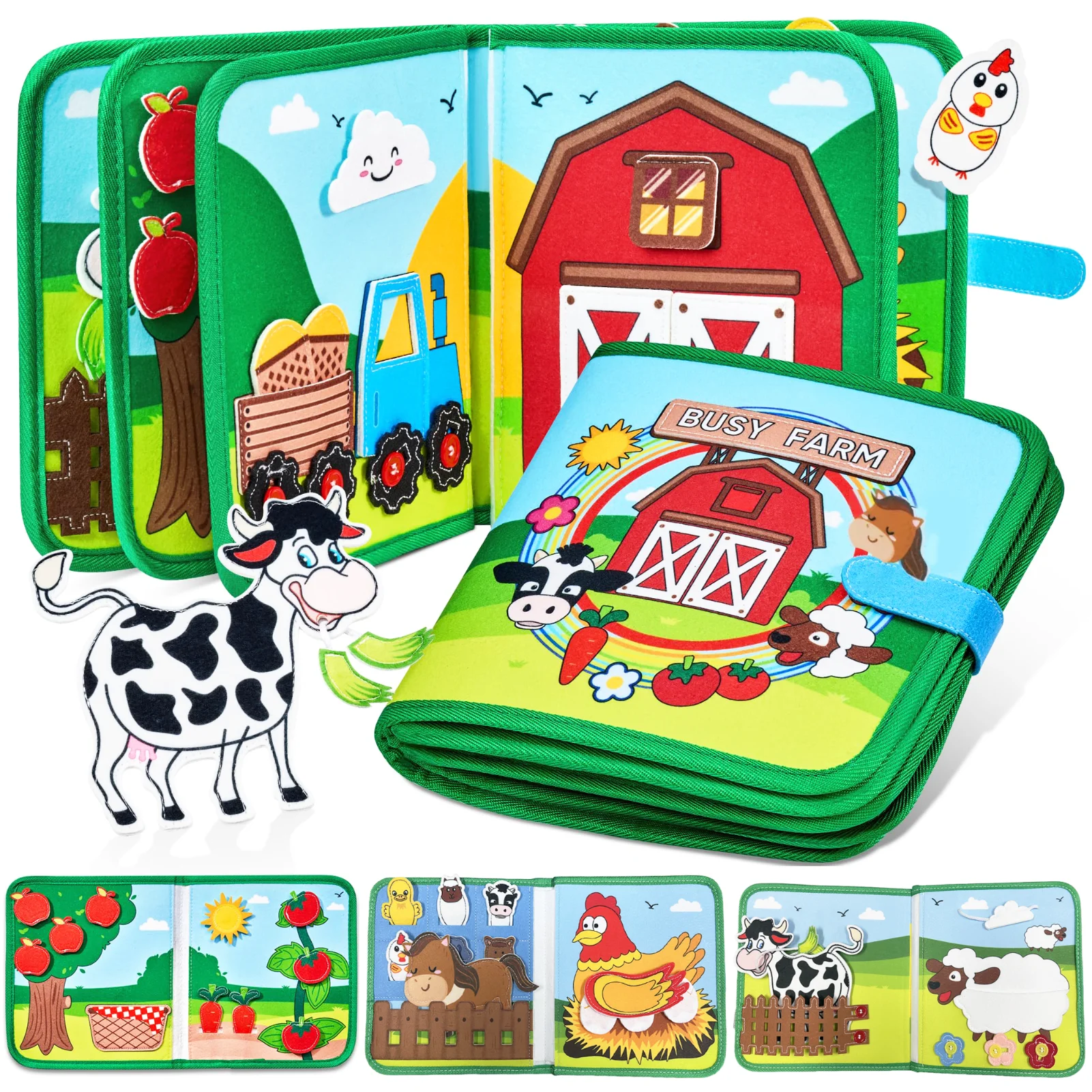 Montessori Quiet Book for Toddlers | Soft Sensory Activity Book