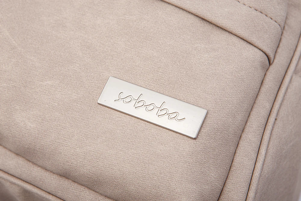 Soboba Solid Fashion Diaper Backpack for Baby Care Waterproof Multi-function Nappy Changing Bag for Mother Stylish Diaper Bags