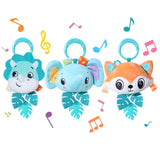 Baby Toy Cartoon Animal Stuffed Hanging Rattle Toys Baby Bed Crib Car Seat Travel Stroller Soft Plush Toys with Wind Chimes Gift