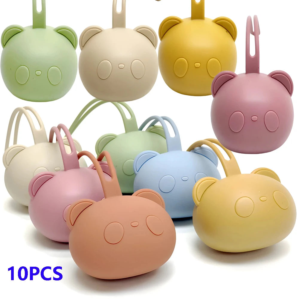 Bear Pacifier Bag Baby Soother Silicone Dust Organiser Bag Portable Baby Pacifier Chain Bag