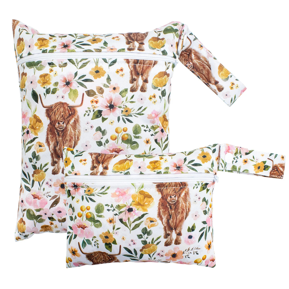 2pcs Set Smooth Zipper Pocket Multi-Scenario Use Can Be Hung Waterproof Reusable Diaper Cover WetBag Washable Yoga Bag