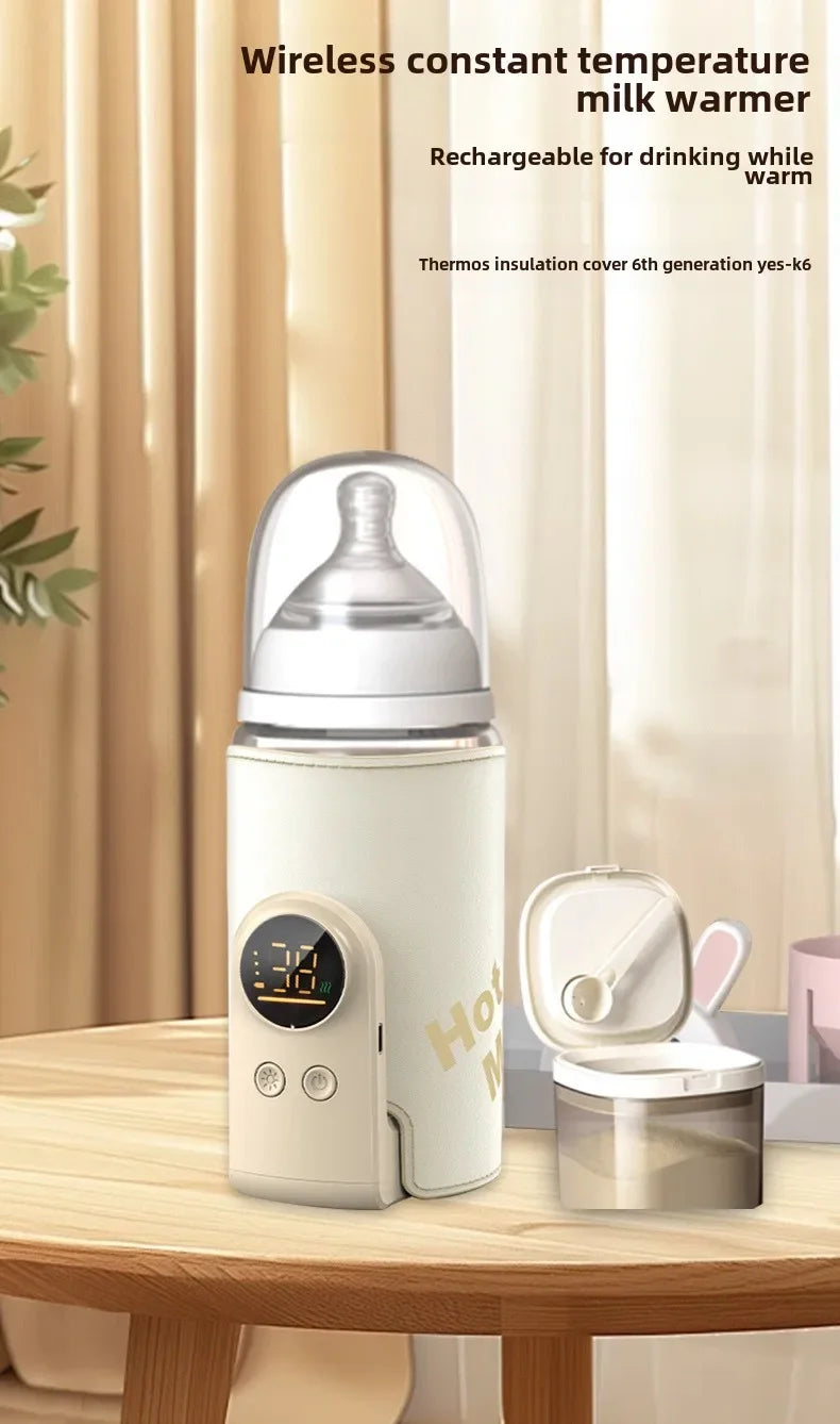 Multifunctional USB Baby Bottle Warmer with Smart Temperature Control Screen High Capacity Feeding Bottle Warmer for Newborns