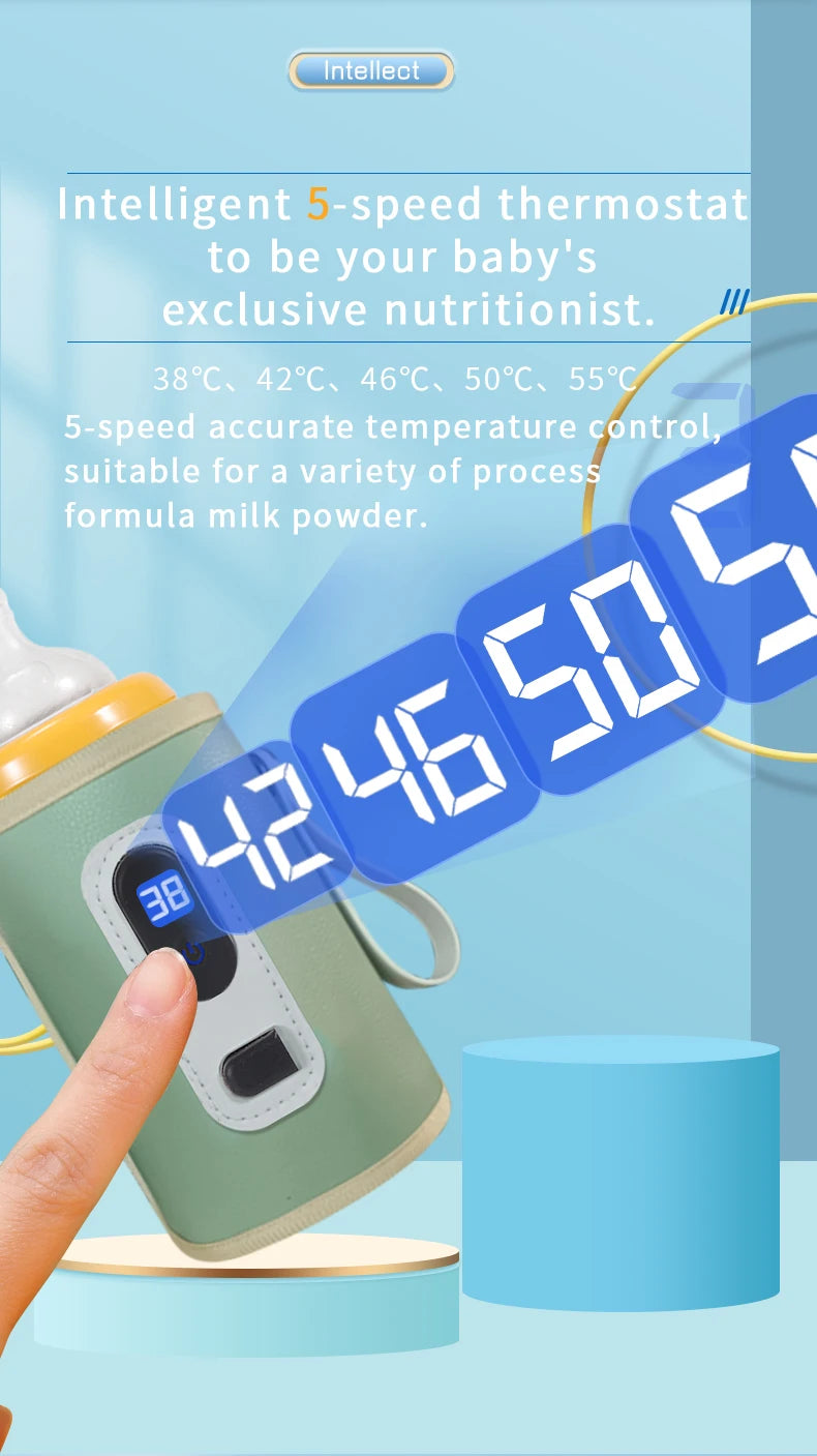 USB bottle warmer bag, baby milk insulation bag, portable multifunctional bottle warmer, suitable for home travel and cars.