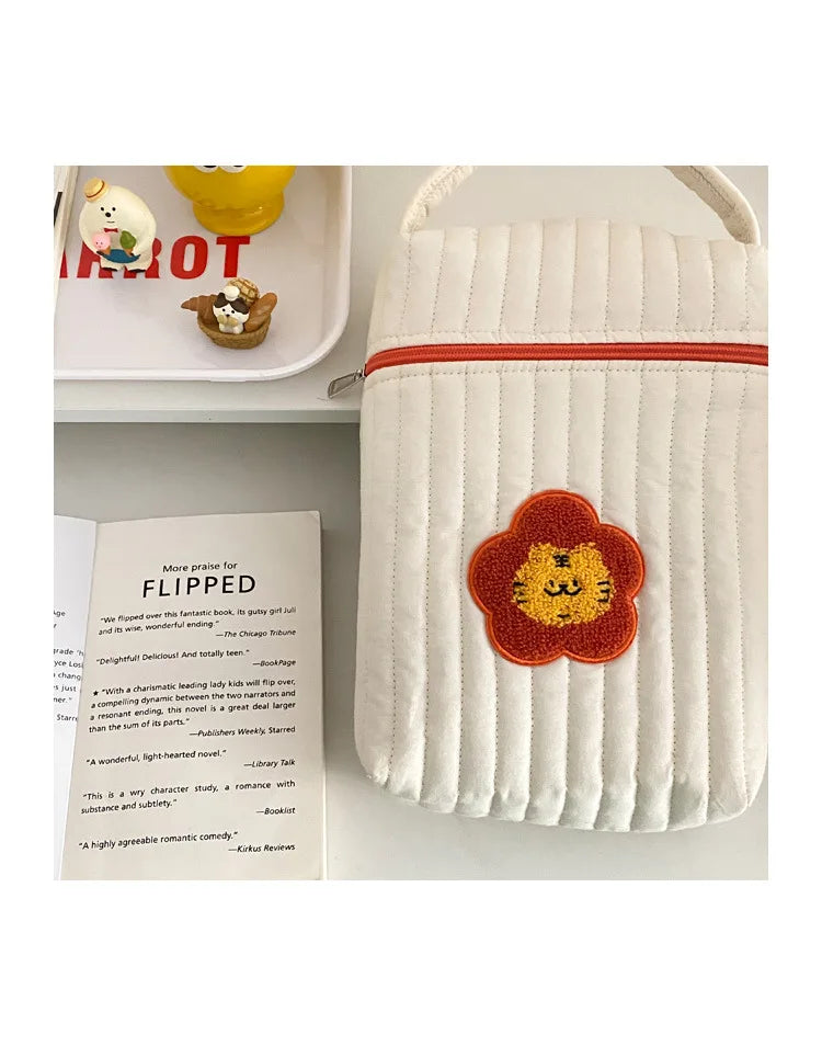 Baby Diaper Bag for Mom Cotton Bear Mommy Bags Nappy Diapers Organizer Zipper Women Handbags Maternity Bag Cartoon Beige Sac