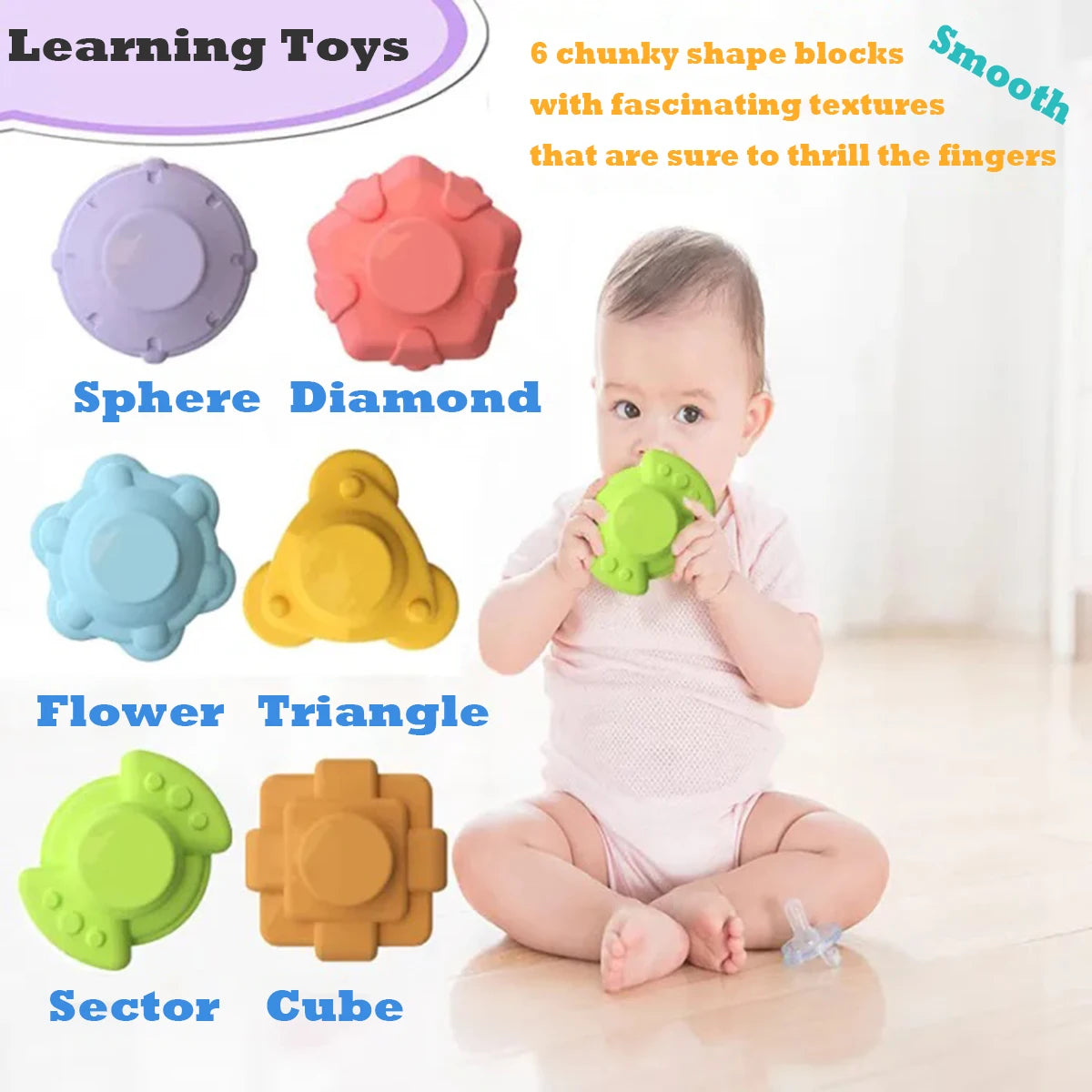 Montessori Shape Sorting Blocks – Sensory Learning Toy for Babies