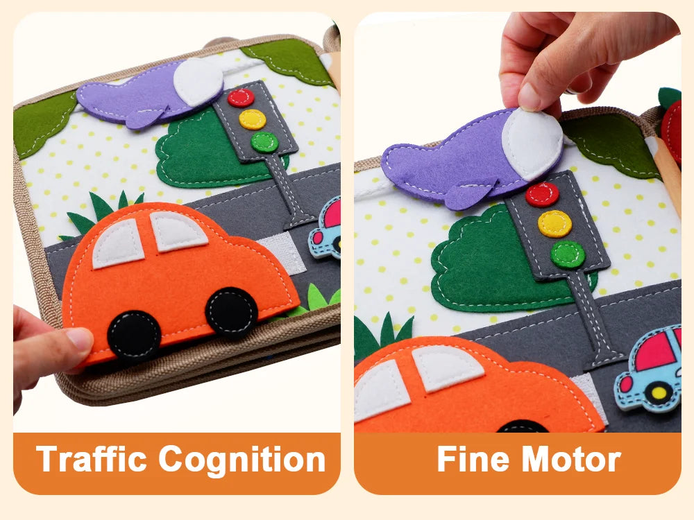 Montessori Toy Busy Board Giraffe Busy Book Preschool Learning Educational Quiet Book Sensory Travel Toy for Baby 3 4 5 6 Ages