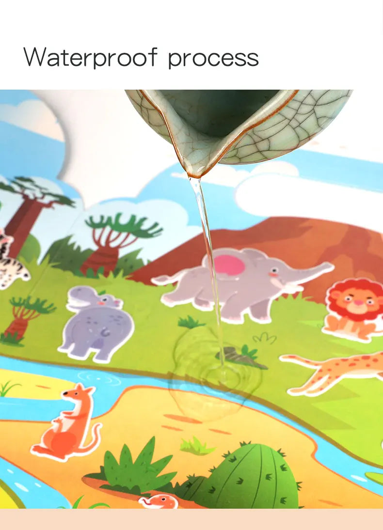 Children DIY Sticker Book Bubble Scene Sticker Jelly Paste Toy Kids Portable Reusable Quiet Busy Paste A Book