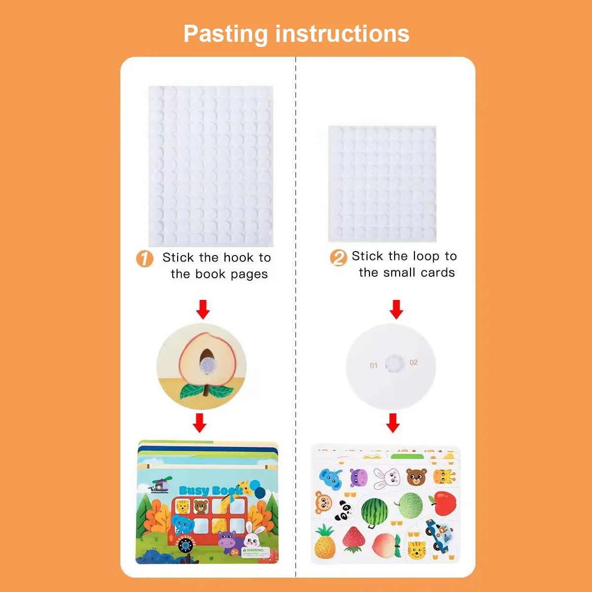 1pcs Children's Early Learning Enlightenment Quiet Book, Repeatedly Sticky Paper, Busy Book, Baby Puzzle, Science Teaching Toys