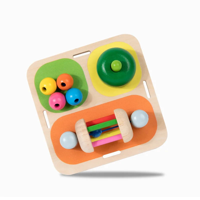 Montessori Wooden Busy Board Toy with Gears & Switches
