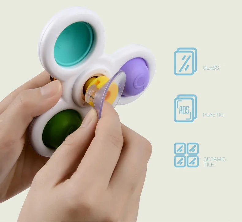 3Pcs/Set Baby Bath Toys Funny Bathing Sucker Spinner Suction Cup Cartoon Rattles Fidget Educational Toys Suction Cup Spinning